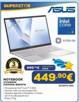 Euronics Asus Notebook Vivobook F1504MA-BQ657W offerta