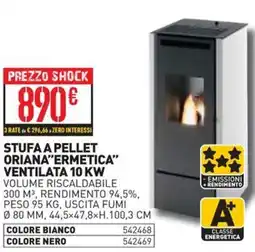 Ottimax Stufa a pellet Oriana 'ermetica' offerta