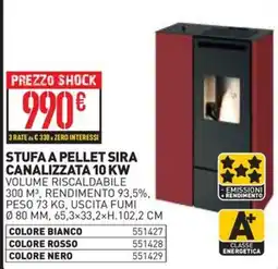 Ottimax Stufa a pellet Sira canalizzata 10 kW offerta