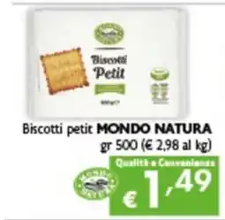 Spak Supermercati Biscotti petit MONDO NATURA offerta