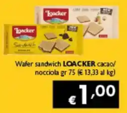 Spak Supermercati Wafer sandwich LOACKER cacao/nocciola offerta