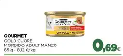 Brico Io Gourmet Gold Cuore Morbido Adult Manzo offerta