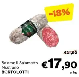 Unes Salame Il Salametto Nostrano Bortolotti offerta