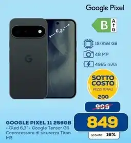 Euronics Bruno Google Pixel 11 256GB offerta