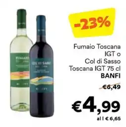 Unes Fumaio Toscana IGT o Col di Sasso Toscana IGT Banfi offerta