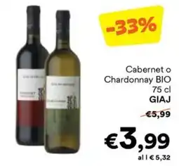 Unes Cabernet o Chardonnay BIO offerta