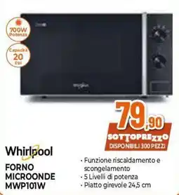 Expert Whirlpool forno microonde MWP101W offerta