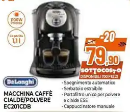 Expert Macchina Caffè Cialde/Polvere DeLonghi EC201CDB offerta