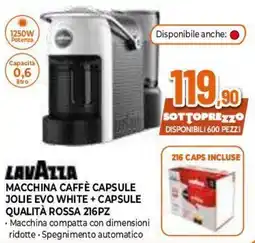 Expert Lavazza macchina caffè capsule jolie evo white + capsule qualità rossa offerta