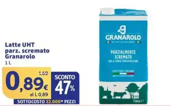 Latte UHT parz. scremato Granarolo