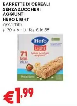 Pam Barrette di cereali senza zuccheri aggiunti Hero Light offerta