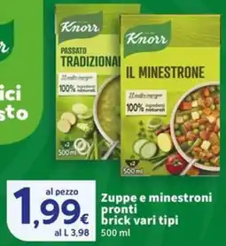 Sigma Knorr Zuppe e minestroni pronti brick offerta