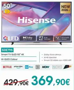 Euronics Hisense Smart TV QLED 50" 4K offerta