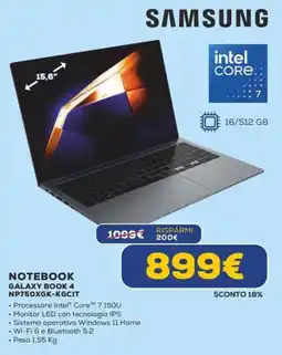Euronics Samsung Notebook Galaxy Book 4 offerta