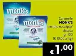 Eurospesa Caramelle Monk's mentho eucalipto/classica offerta