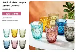 Kasanova Set 6 bicchieri acqua Gemma offerta