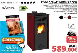 Brico Io Invicta Stufa a pellet Adrano 7 Plus offerta