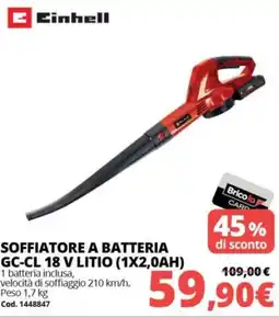 Brico Io Einhell Soffiatore a batteria offerta