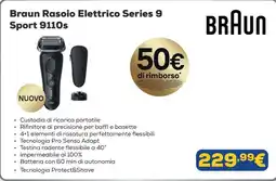 Euronics Braun Rasoio Elettrico Series 9 Sport 9110s offerta