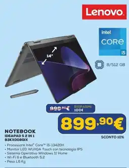 Euronics Lenovo Notebook Ideapad 5 2 in 1 offerta