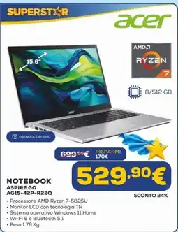 Euronics Acer Notebook Aspire Go offerta