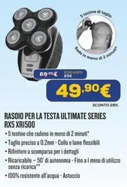 Euronics Rasoio per la testa Ultimate Series RX5 XR1500 offerta