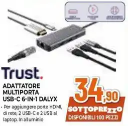Expert Trust adattatore multiporta usb-c 6-in-1 dalyx offerta