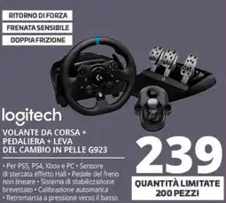 Comet Logitech volante da corsa + pedaliera + leva del cambio in pelle G923 offerta