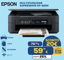 Euronics Tufano Epson Multifunzione Expression XP-2200 offerta