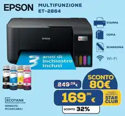 Euronics Tufano Epson multifunzione ET-2864 offerta