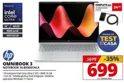 Comet HP OMNIBOOK 3 NOTEBOOK 16-BS0001NLX offerta