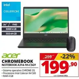 Comet Acer Chromebook Notebook A314-1H-C5GY offerta