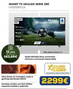 Euronics Haier 100" Smart TV MiniLED Serie S90 offerta