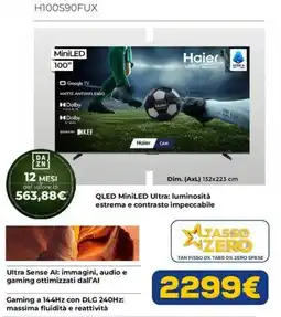 Euronics Haier QLED MiniLED Ultra 100" offerta