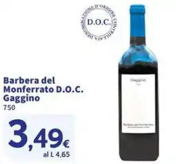 Sigma Barbera del Monferrato D.O.C. Gaggino offerta