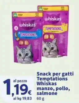 Sigma Snack per gatti Temptations Whiskas offerta