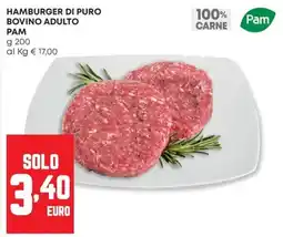 Pam Hamburger di puro bovino adulto Pam offerta
