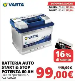 Brico Io Batteria auto Varta offerta