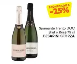 Unes Spumante Trento DOC Brut o Rosé CESARINI SFORZA offerta