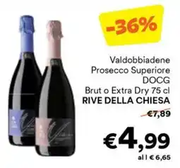 Unes Valdobbiadene Prosecco Superiore DOCG Brut o Extra Dry Rive della Chiesa offerta