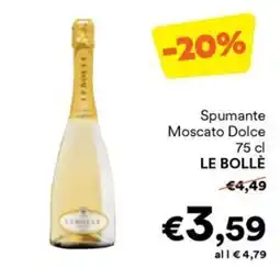 Unes Spumante Moscato Dolce LE BOLLÈ offerta