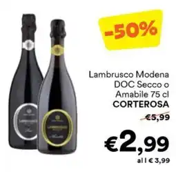 Unes Lambrusco Modena DOC Secco o Amabile Corterosa offerta