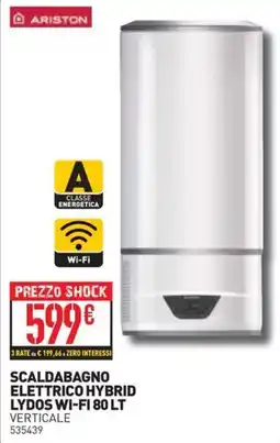 Ottimax Ariston Scaldabagno Elettrico Hybrid Lydos Wi-Fi 80 Lt Verticale offerta