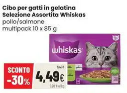 Coop Trentino Cibo per gatti in gelatina Selezione Assortita Whiskas pollo/salmone offerta