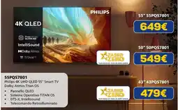 Euronics Philips 4K UHD QLED 55" Smart TV offerta