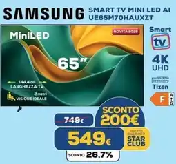 Euronics Tufano Samsung Smart TV Mini LED AI UE65M70HAUXZT offerta