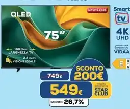 Euronics Tufano QLED 75" offerta