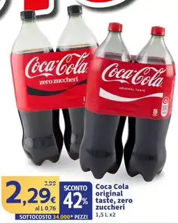 Sigma Coca Cola original taste, zero zuccheri offerta