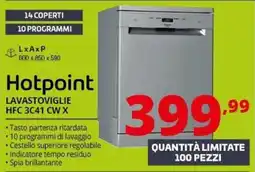 Comet Hotpoint lavastoviglie HFC 3C41 CW X offerta