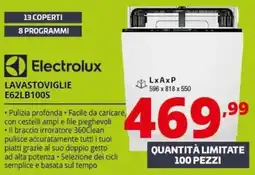 Comet Electrolux lavastoviglie E62LB100S offerta